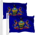 Load image into Gallery viewer, Pennsylvania PA State Flag 3x5 Ft 2Pack 150D Printed Polyester By G128

