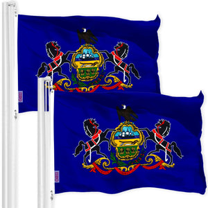 Pennsylvania PA State Flag 3x5 Ft 2Pack 150D Printed Polyester By G128