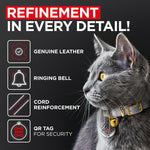 Load image into Gallery viewer, Leather Cat Collar with Removable Bell and QR ID Tag for Small Medium and Large Breeds Adjustable Long Lasting Classic Kitten Collars Boy &amp; Girl