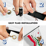 Load image into Gallery viewer, G128 Combo Pack: 6 Feet Tangle Free Spinning Flagpole (Black) California Double Headed Bear Flag 3x5 ft Printed 150D Brass Grommets (Flag Included) Aluminum Flag Pole