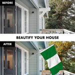 Load image into Gallery viewer, G128 Combo Pack: 6 Feet Tangle Free Spinning Flagpole (Silver) Nigeria Nigerian Flag 3x5 ft Printed 150D Brass Grommets (Flag Included) Aluminum Flag Pole