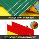 Load image into Gallery viewer, G128 Combo Pack: USA American Flag 3x5 Ft Embroidered Stars &amp; Bolivia (Bolivian) Flag 3x5 Ft Doublesided Embroidered 210D