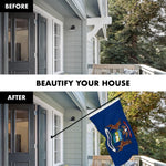 Load image into Gallery viewer, G128 Combo Pack: 6 Ft Tangle Free Aluminum Spinning Flagpole (Black) &amp; Michigan MI State Flag 3x5 Ft, ToughWeave Series Embroidered 300D Polyester  Pole with Flag Included