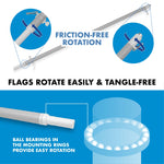 Load image into Gallery viewer, G128 Combo Pack: 6 Ft Tangle Free Aluminum Spinning Flagpole (Silver) &amp; An Appeal to Heaven Flag 3x5 Ft, ToughWeave Series Embroidered 300D Polyester  Pole with Flag Included