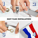 Load image into Gallery viewer, G128 Combo Pack: 6 Feet Tangle Free Spinning Flagpole (Silver) Netherlands Dutch Flag 3x5 ft Printed 150D Brass Grommets (Flag Included) Aluminum Flag Pole