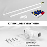 Load image into Gallery viewer, G128 Combo Pack: 6 Ft Tangle Free Spinning Flagpole (White) &amp; North Carolina Flag 3x5 Ft Embroidered 220GSM Spun Polyester, Brass Grommets (Flag Included) Aluminum Flag Pole