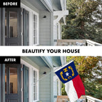Load image into Gallery viewer, G128 Combo Pack: 6 Feet Tangle Free Spinning Flagpole (Silver) North Carolina State Flag 3x5 ft Printed 150D Brass Grommets (Flag Included) Aluminum Flag Pole