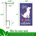 Load image into Gallery viewer, G128 Garden Flag &amp; Stand Dog Lovers Welcome  4x8 Inch  Printed Blockout Polyester