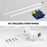 Load image into Gallery viewer, G128  6 Feet Tangle Free Spinning Flagpole (White) Indiana Flag Brass Grommets Embroidered 3x5 ft (Flag Included) Aluminum Flag Pole