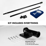 Load image into Gallery viewer, G128 Combo Pack: 5 Ft Tangle Free Spinning Flagpole (Black) &amp; South Carolina Flag 2.5x4 Ft Embroidered 220GSM Spun Polyester, Brass Grommets (Flag Included) Aluminum Flag Pole