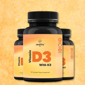 Zealthy Life Vitamin D3 with K2 60 Capsules