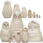 Load image into Gallery viewer, Owl Craft Blank Russian Nesting Dolls Set 7 pcs Unfinished Wood Crafts Paint
