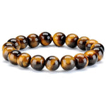 Load image into Gallery viewer, Genuine Tiger Eye Bracelet 10mm Natural Yellow Brown Tiger&#39;s eye Yoga Bracelets
