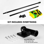 Load image into Gallery viewer, 5 Feet Tangle Free Spinning Flagpole (Black) Gadsden Flag Double Sided Brass Grommets Embroidered 2x3 ft (Flag Included) Aluminum Flag Pole
