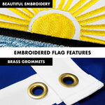 Load image into Gallery viewer, G128  6 Feet Tangle Free Spinning Flagpole (White) Michigan Double Sided Brass Grommets Embroidered 3x5 ft (Flag Included) Aluminum Flag Pole