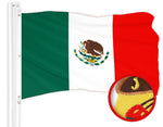 Load image into Gallery viewer, G128 Combo Pack: American USA Flag 5x8 Ft &amp; Mexico Mexican Flag 5x8 Ft  Both ToughWeave Series Embroidered 300D Polyester, Embroidered Design, Indoor/Outdoor, Brass Grommets