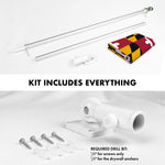 Load image into Gallery viewer, G128 Combo Pack: 6 Ft Tangle Free Aluminum Spinning Flagpole (Silver) &amp; Maryland MD State Flag 3x5 Ft, ToughWeave Series Embroidered 300D Polyester  Pole with Flag Included