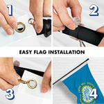 Load image into Gallery viewer, G128 Combo Pack: 6 Ft Tangle Free Spinning Flagpole (Black) &amp; South Dakota Flag 3x5 Ft Printed 150D Polyester, Brass Grommets (Flag Included) Aluminum Flag Pole