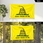 Load image into Gallery viewer, G128 Combo Pack: 6 Ft Tangle Free Aluminum Spinning Flagpole (White) &amp; Gadsden Don't Tread On Me Flag 3x5 Ft, LiteWeave Pro Printed 150D Polyester, 4 Corner Brass Grommets  Pole with Flag Included