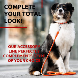 WAUDOG Rolled Leather Dog Leash 4Ft * 0.5 in for Small Medium and Large Dogs Heavy Duty Leather Puppy Leash for Outdoor Walking Running Training Strong Dog Leashes for Large Breed Dogs (Orange)