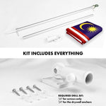 Load image into Gallery viewer, G128 Combo Pack: 6 Ft Tangle Free Spinning Flagpole (Silver) &amp; Malaysia Flag 3x5 Ft Printed 150D Polyester, Brass Grommets (Flag Included) Aluminum Flag Pole