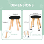 Load image into Gallery viewer, Wooden Step Stool for Kids and Toddlers – Set of 1 – Black – Extendable Legs Kids Chair – Sensory Table Seat – Children&#39;s Round Sitting Furniture with Leveling Feet and Anti Slip Pads.
