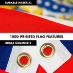 Load image into Gallery viewer, G128 Combo Pack: 6 Feet Tangle Free Spinning Flagpole (Silver) Costa Rica Costa Rican Flag 3x5 ft Printed 150D Brass Grommets (Flag Included) Aluminum Flag Pole