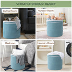 Load image into Gallery viewer, Large Recycled Cotton Rope Basket Blanket Storage Basket Pillows Toys Towels Laundry and Living Room Organization 15.8x13.8 Inches Eco friendly &amp; Decorative Basket Blue