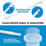 Load image into Gallery viewer, G128 Combo Pack: 5 Ft Tangle Free Aluminum Spinning Flagpole (White) &amp; Solid Violet Color Flag 2x3 Ft, LiteWeave Pro Series Printed 150D Polyester  Pole with Flag Included