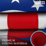 Load image into Gallery viewer, G128 Ohio OH State Flag  2x3 Ft  StormFlyer Series Embroidered 220GSM Spun Polyester  Embroidered Design, Indoor/Outdoor, Brass Grommets, Heavy Duty, All Weather