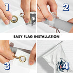 Load image into Gallery viewer, G128  6 Feet Tangle Free Spinning Flagpole (Silver) US Coast Guard Double Sided Brass Grommets Embroidered 3x5 ft (Flag Included) Aluminum Flag Pole