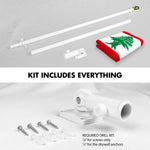 Load image into Gallery viewer, G128 Combo Pack: 6 Ft Tangle Free Spinning Flagpole (White) &amp; Lebanon Flag 3x5 Ft Printed 150D Polyester, Brass Grommets (Flag Included) Aluminum Flag Pole