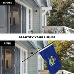 Load image into Gallery viewer, G128 Combo Pack: 6 Ft Tangle Free Aluminum Spinning Flagpole (Black) &amp; Maine ME State Flag 3x5 Ft, LiteWeave Pro Series Printed 300D Polyester  Pole with Flag Included