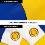 Load image into Gallery viewer, G128 Combo Pack: 6 Ft Tangle Free Aluminum Spinning Flagpole (Silver) &amp; Barbados Barbadian Flag 3x5 Ft, LiteWeave Pro Series Printed 150D Polyester  Pole with Flag Included