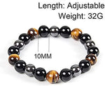 Load image into Gallery viewer, Black Obsidian Hematite Triple Protection Bracelet Blue Tiger Eye Beads Bracelets Lava Stone bracelets for Men and women 10MM or 8MM