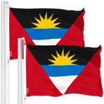 Load image into Gallery viewer, G128 2 Pack: Antigua and Barbuda Antiguan and Barbudan Flag  3x5 Ft  LiteWeave Pro Printed 150D Poly  Country Flag, Vibrant Colors, Brass Grommets, Thicker and More Durable Than 100D 75D Poly