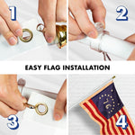 Load image into Gallery viewer, G128 Combo Pack: 6 Ft Tangle Free Aluminum Spinning Flagpole (White) &amp; Bennington 76 TeaStained Flag 3x5 Ft, ToughWeave Pro Series Embroidered 420D Polyester  Pole with Flag Included