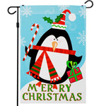 Load image into Gallery viewer, G128  Christmas Garden Flag, Christmas and Winter Themed Decorations  Merry Christmas Penguin with Candy Cane,   12x18 Inch  Printed 150D Polyester  Rustic Holiday Seasonal Outdoor Flag