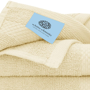 Luxury Beige Bath Towel Set 8 Pcs Combed Cotton Hotel Quality Absorbent Beige