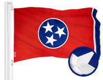 Load image into Gallery viewer, G128 Combo Pack: American USA Flag 2x3 Ft &amp; Tennessee TN State Flag 2x3 Ft  Both ToughWeave Series Embroidered Polyester, Embroidered Design, Indoor/Outdoor, Brass Grommets