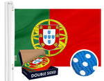 Load image into Gallery viewer, G128 Portugal (Portuguese) Flag  3x5 feet  Double Sided Embroidered 210D Indoor/Outdoor, Brass Grommets, Heavy Duty Polyester