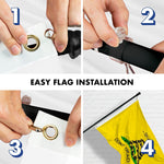 Load image into Gallery viewer, G128 Flag Pole 5 FT Black Tangle Free &amp; Gadsden Flag 2.5x4 FT Combo Embroidered Spun Polyester