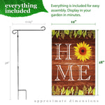 Load image into Gallery viewer, G128 Combo Pack: Garden Flag Stand Black 36 in x 16 in &amp; Garden Flag Everyday Decoration Home Sunflower on Rustic Wood 12x18 DoubleSided Blockout Fabric
