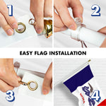 Load image into Gallery viewer, G128 Combo Pack: 6 Ft Tangle Free Aluminum Spinning Flagpole (White) &amp; Iowa IA Deluxe State Flag 3x5 Ft, ToughWeave Series Embroidered 300D Polyester  Pole with Flag Included