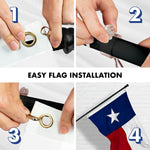 Load image into Gallery viewer, G128 Flag Pole 5 FT Black Tangle Free &amp; Texas Flag 2.5x4 FT Combo Embroidered Spun Polyester