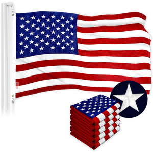 USA American Flag 1x1.5 Ft 5Pack Embroidered Polyester By G128
