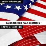 Load image into Gallery viewer, G128 Combo Pack: 5 Ft Tangle Free Aluminum Spinning Flagpole (Silver) &amp; Betsy Ross Flag 2x3 Ft, ToughWeave Series Embroidered 300D Polyester  Pole with Flag Included