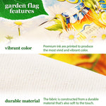 Load image into Gallery viewer, G128 Combo Pack: Garden Flag Stand Black 36 in x 16 in &amp; Garden Flag Spring Decoration Welcome Bee Gnome with Honey 12x18 DoubleSided Blockout Fabric