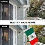 Load image into Gallery viewer, G128 Combo Pack: 5 Ft Tangle Free Aluminum Spinning Flagpole (White) &amp; Mexico Mexican Flag 2x3 Ft, ToughWeave Series Embroidered 300D Polyester  Pole with Flag Included