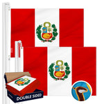 Load image into Gallery viewer, Peru Peruvian Flag 3x5 Ft 2Pack Doublesided Embroidered Polyester By G128